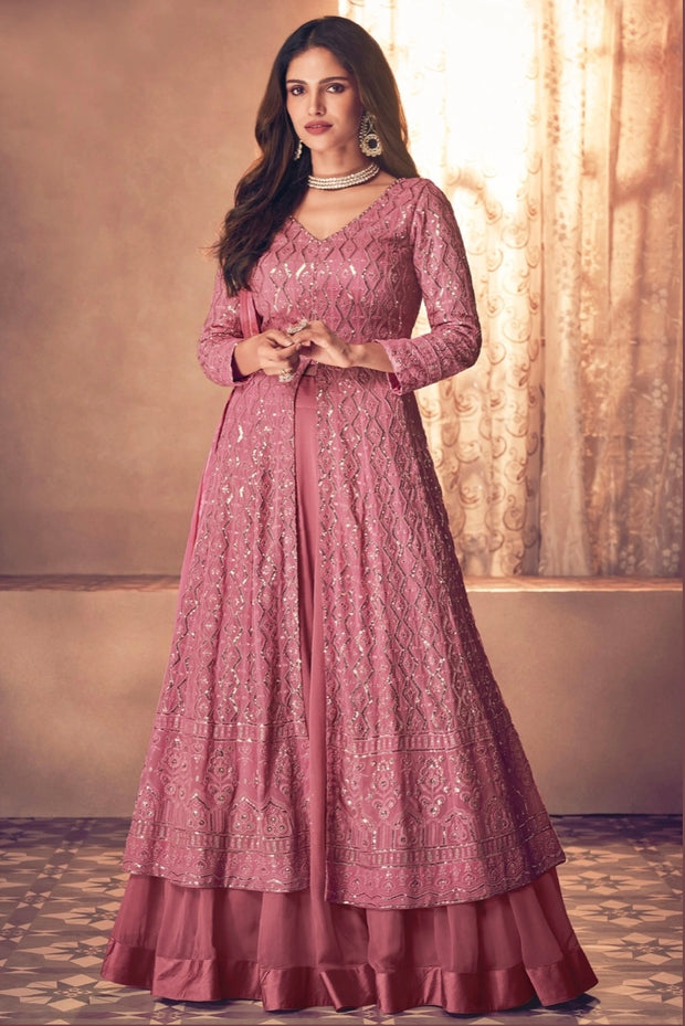 Pink Anarkali Suit – Desi Diva Fashion